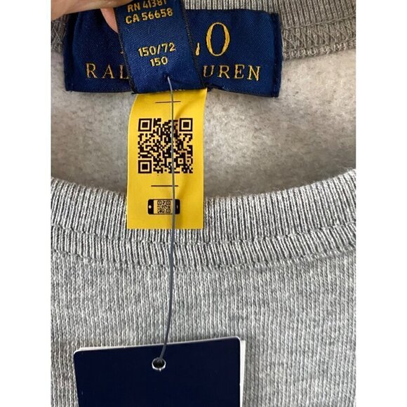 Polo Ralph Lauren Christmas Tree Bear Sweatshirt Medium 10-12 Gray Ships Today! - Picture 7 of 8